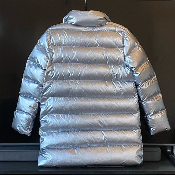NWT Dolls Kill Club Exx Silver Metalic Puffer Jacket, Size S - Picture 2 of 8